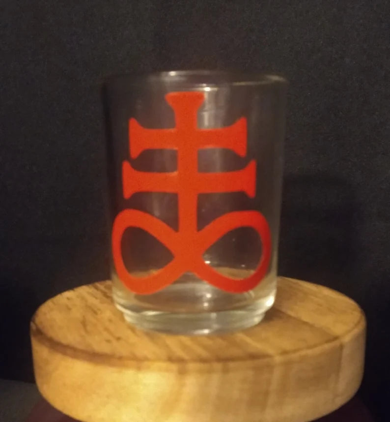 Leviathan Sigil on Clear Glass Candle Holder Votive