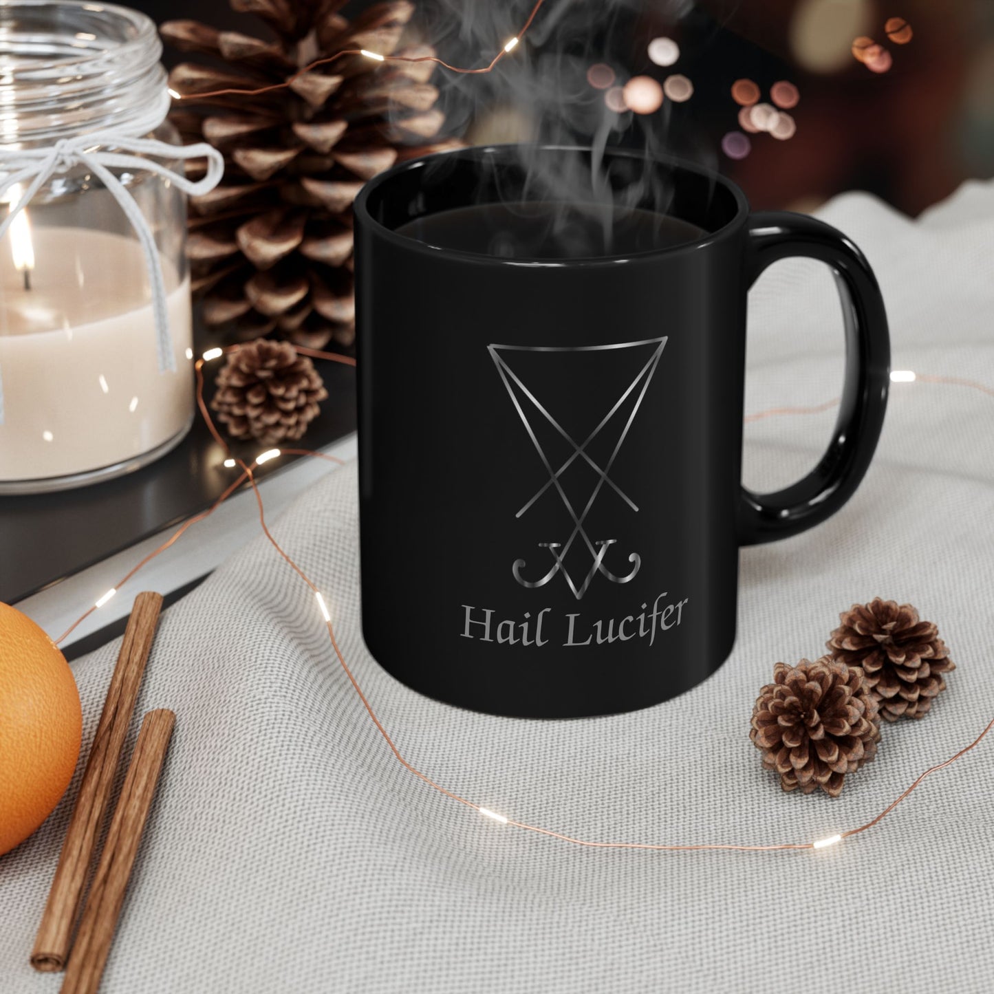 Hail Lucifer Black Mug