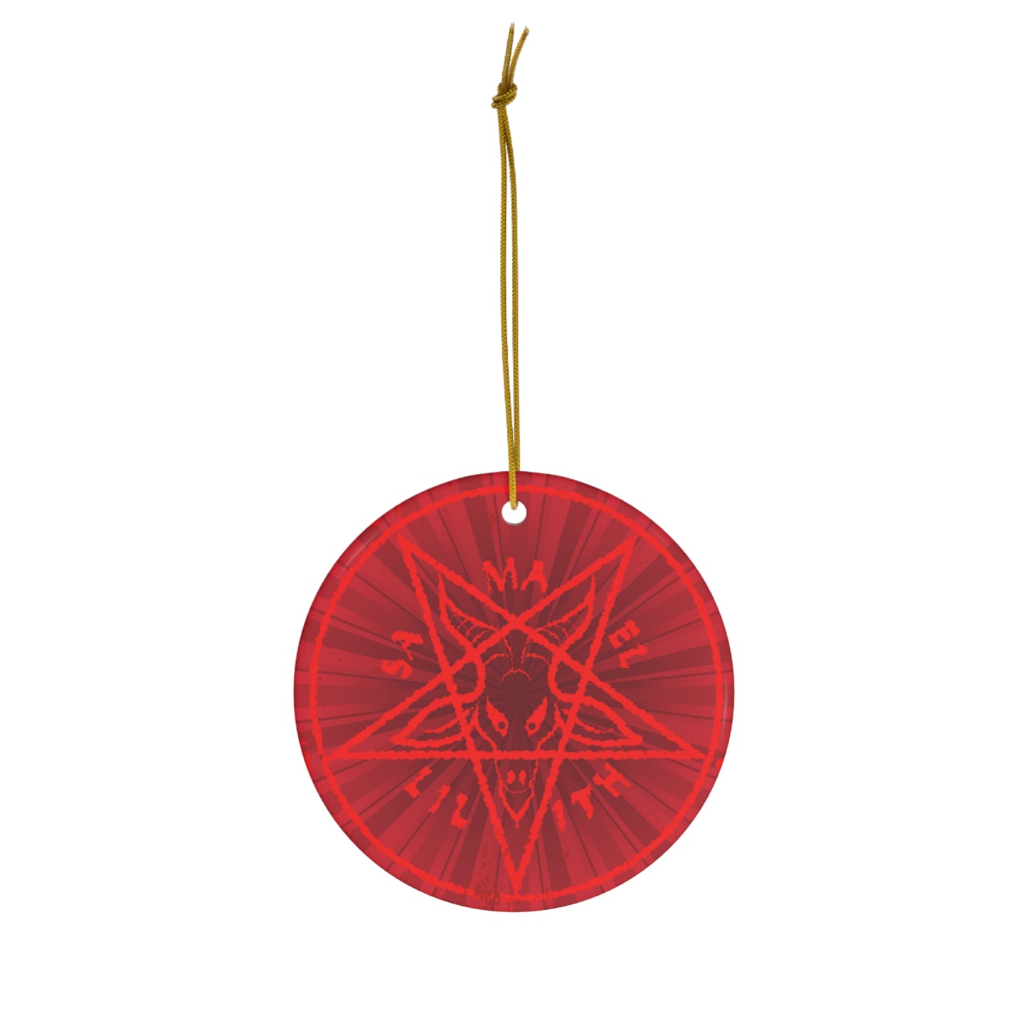 Red Baphomet Goat Ceramic Ornament