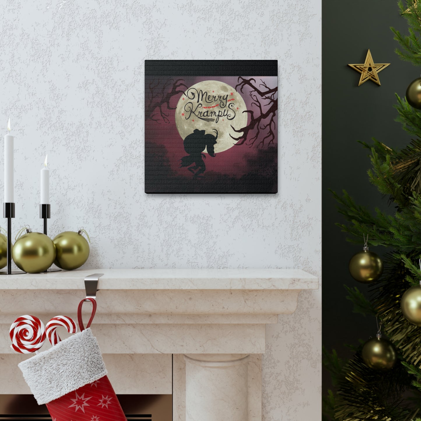 Merry Krampus Artwork Canvas Gallery Wrap Print Decor