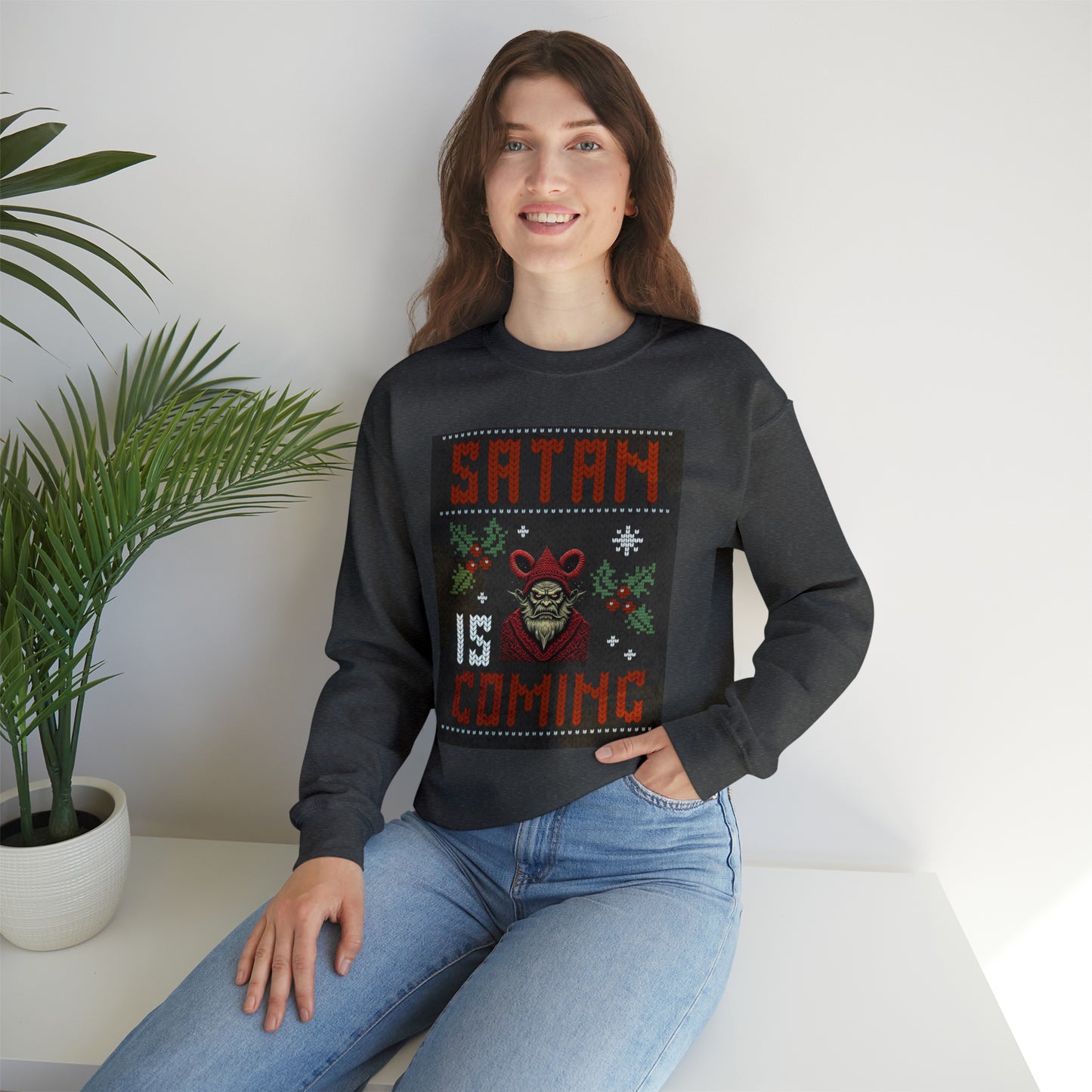 Satan is Coming Krampus Crewneck Sweatshirt