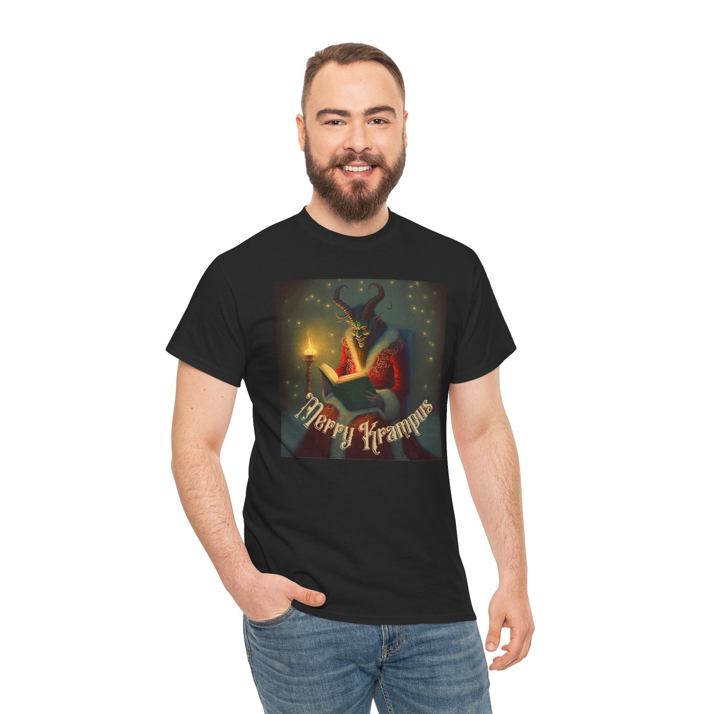 Merry Krampus reading a book T-Shirt