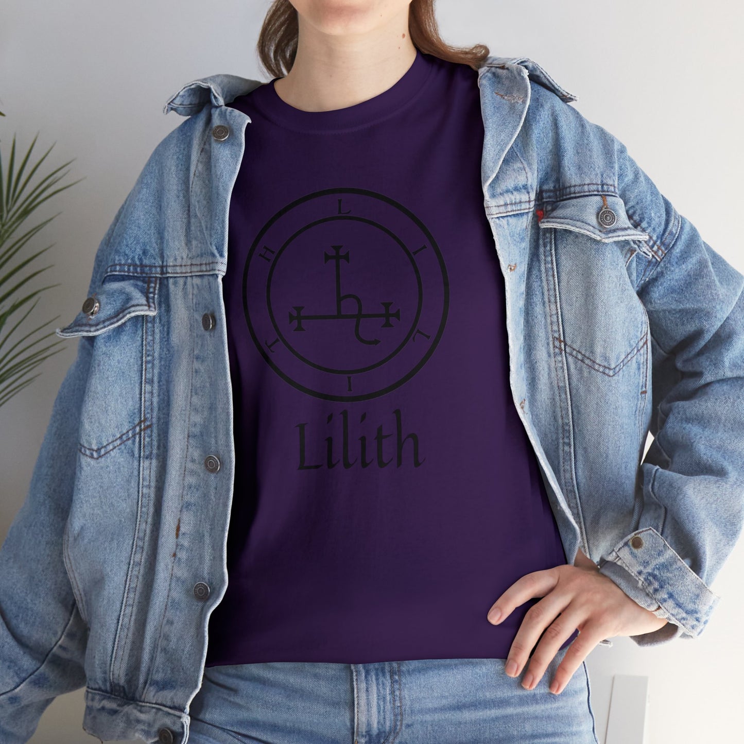 Lilith Sigil Cotton Tee, Satan Occult Lilith Pagan Gift T-shirt