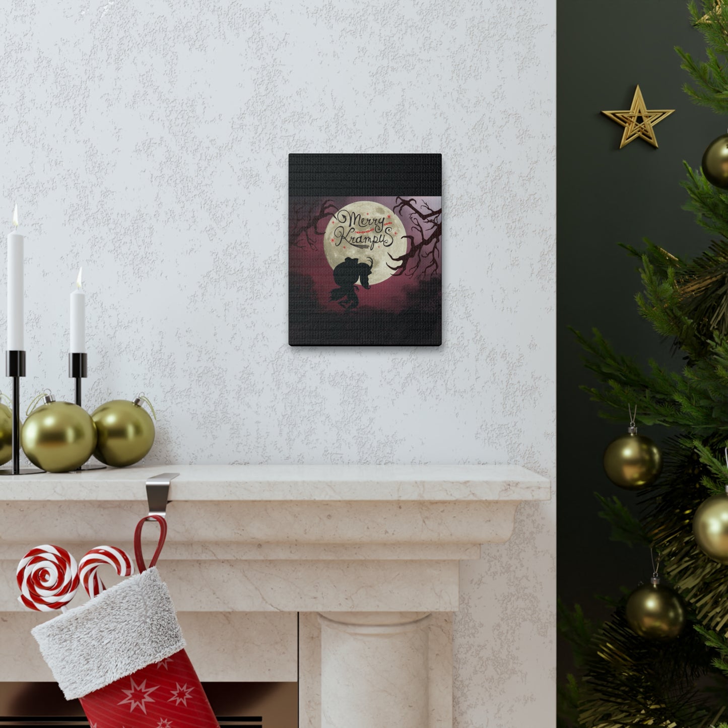 Merry Krampus Artwork Canvas Gallery Wrap Print Decor