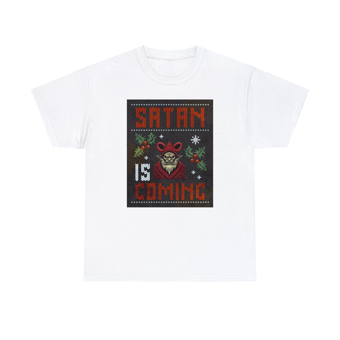 Satan is Coming Krampus Devil Santa Holiday Gift T-Shirt