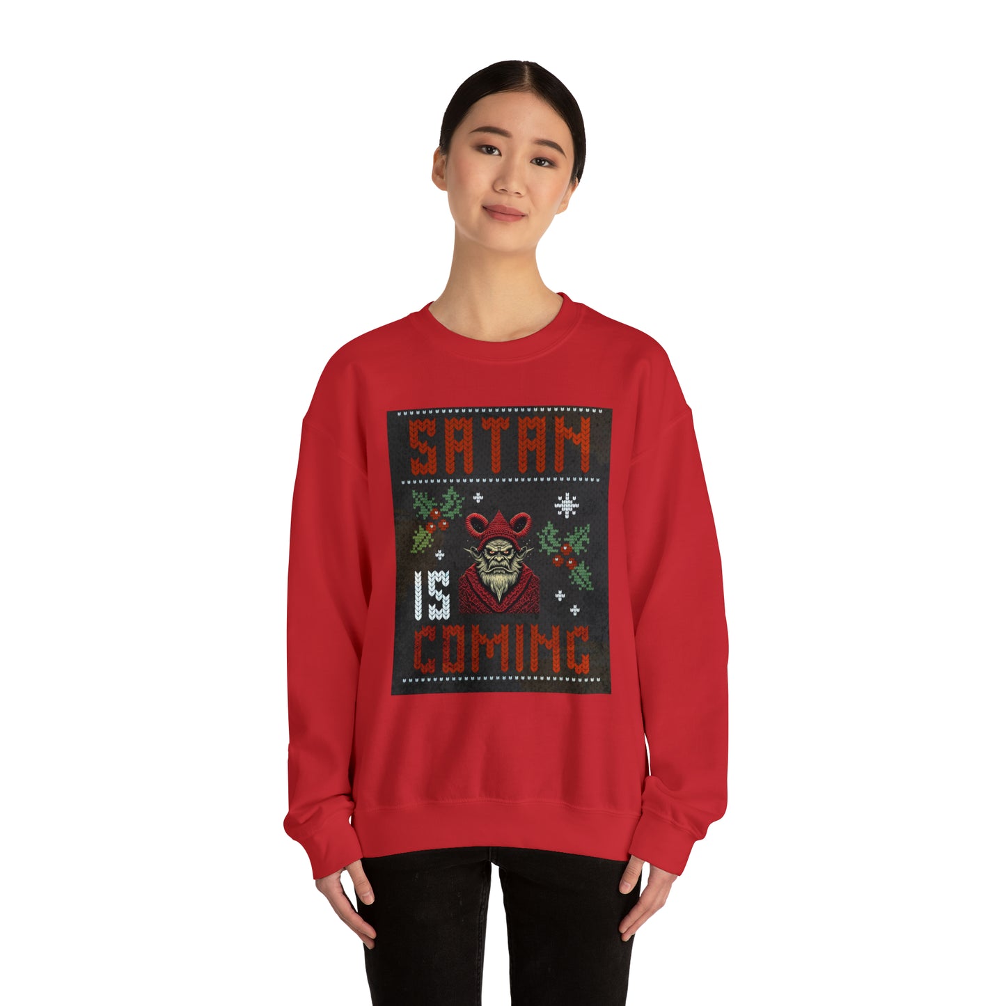 Satan is Coming Krampus Crewneck Sweatshirt