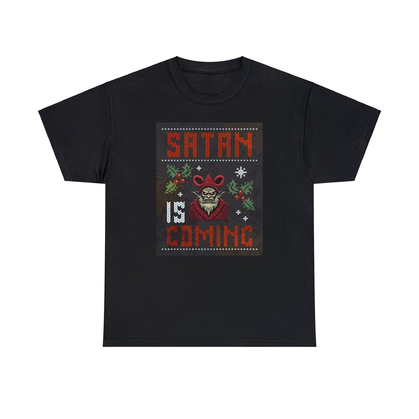 Satan is Coming Krampus Devil Santa Holiday Gift T-Shirt