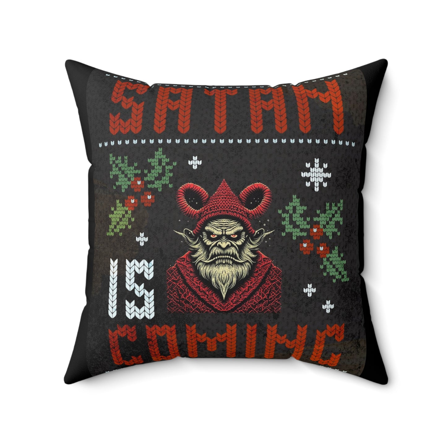 Satan is Coming Square Pillow