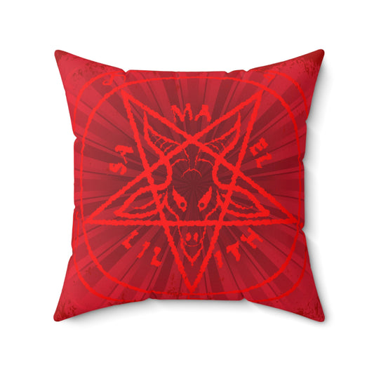 Red Baphomet Sigil Square Pillow