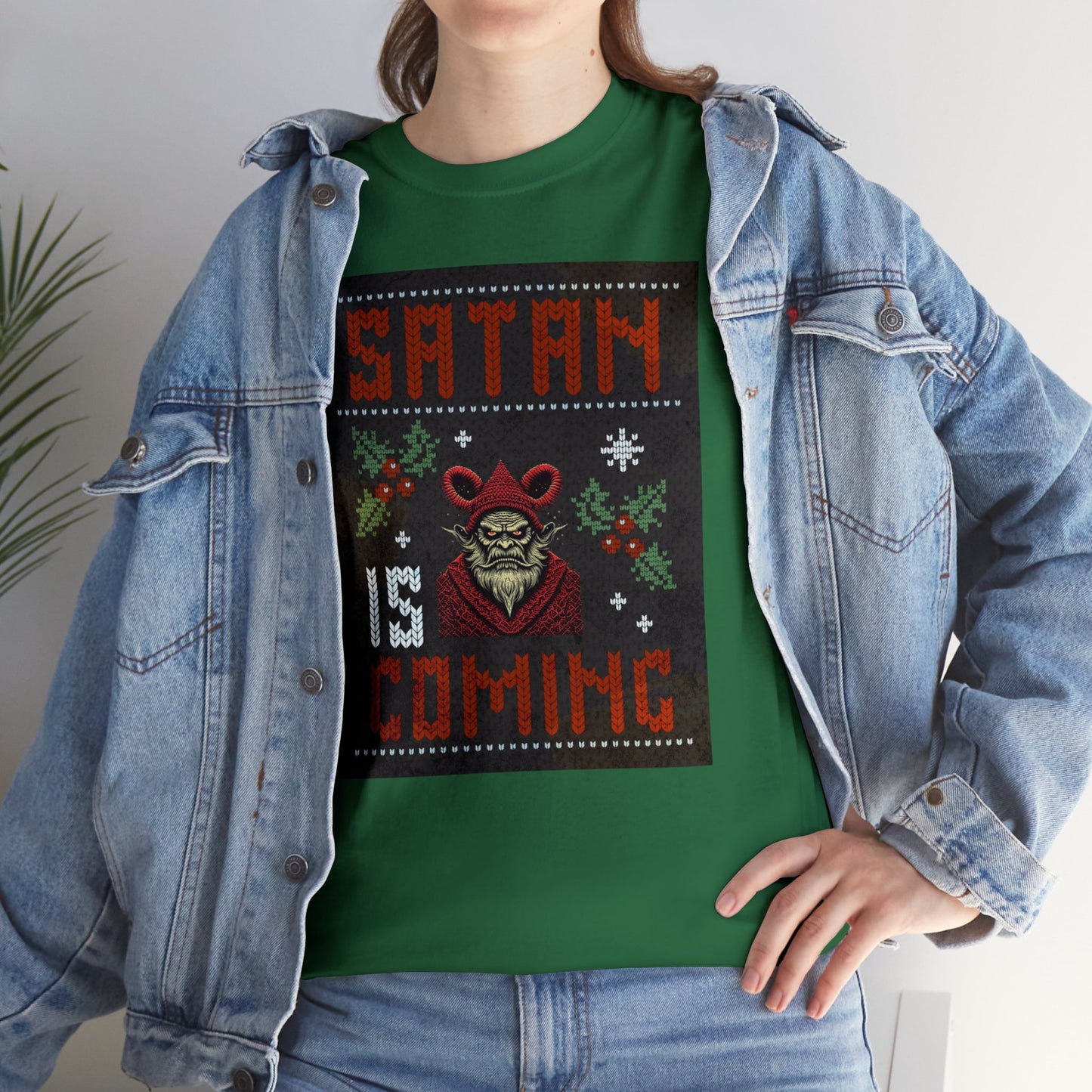 Satan is Coming Krampus Devil Santa Holiday Gift T-Shirt