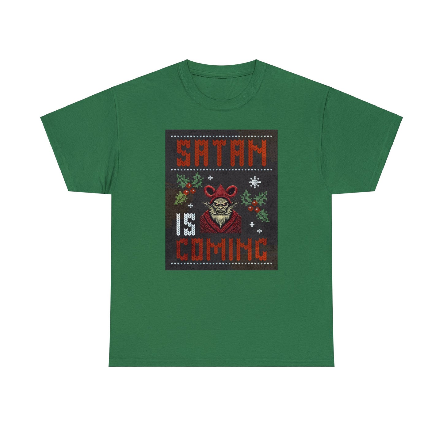 Satan is Coming Krampus Devil Santa Holiday Gift T-Shirt