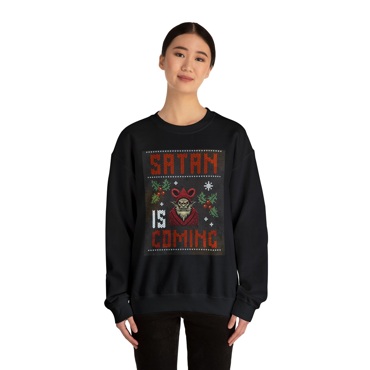 Satan is Coming Krampus Crewneck Sweatshirt