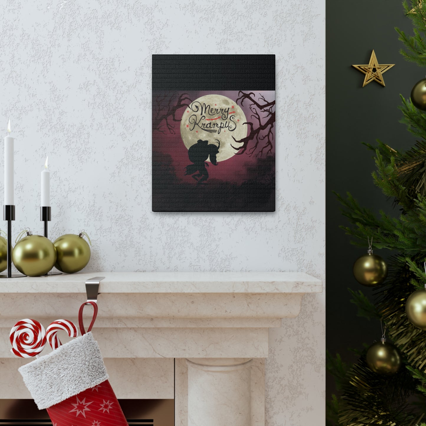 Merry Krampus Artwork Canvas Gallery Wrap Print Decor