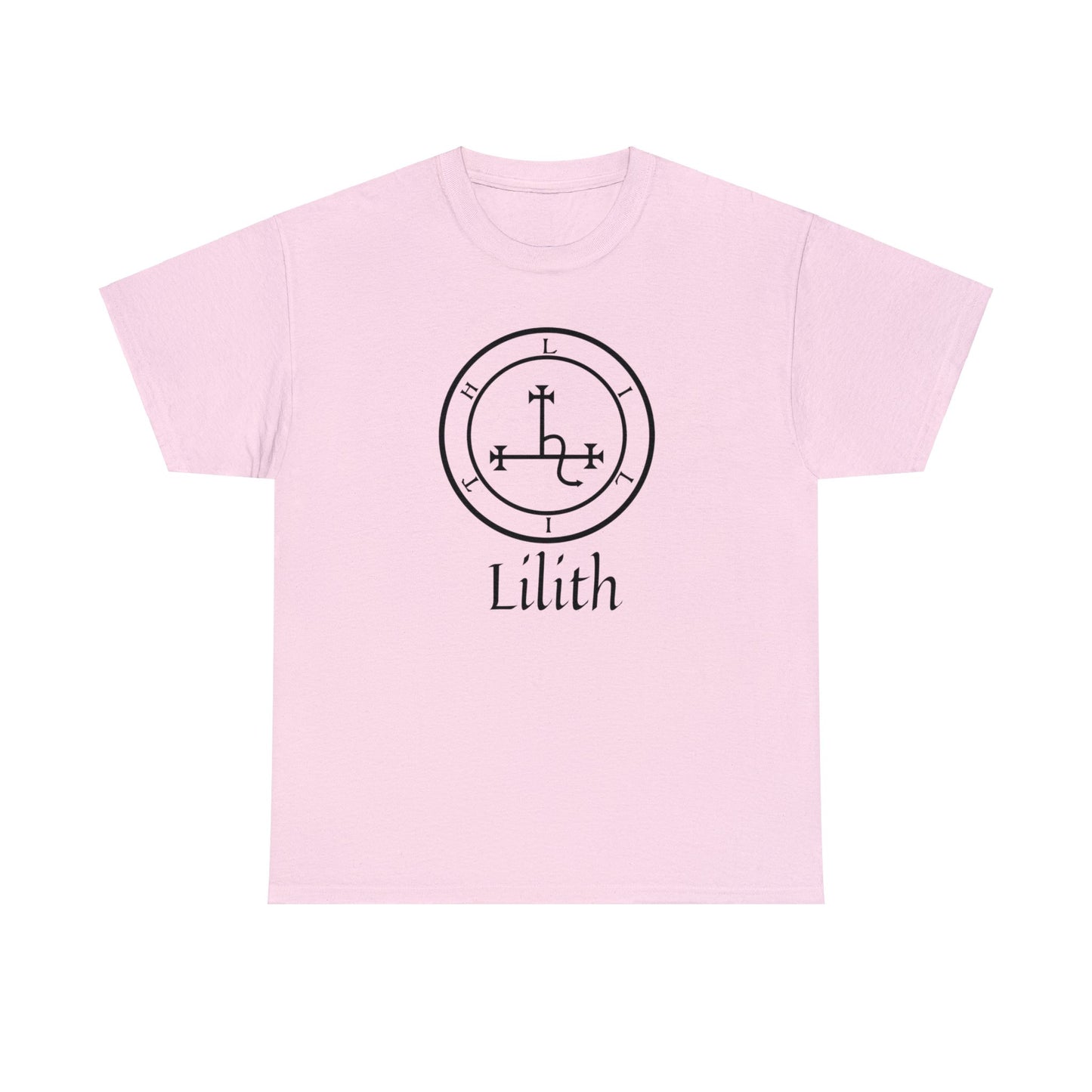 Lilith Sigil Cotton Tee, Satan Occult Lilith Pagan Gift T-shirt