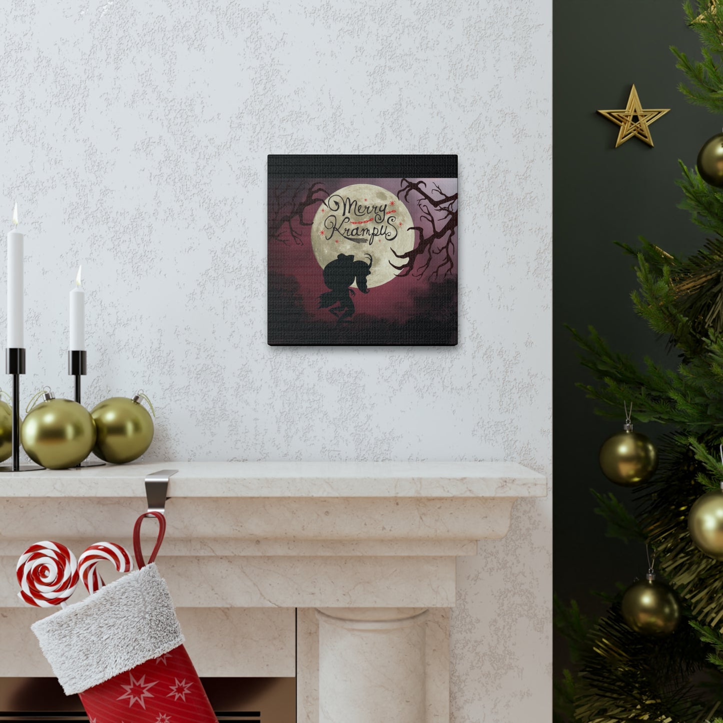 Merry Krampus Artwork Canvas Gallery Wrap Print Decor