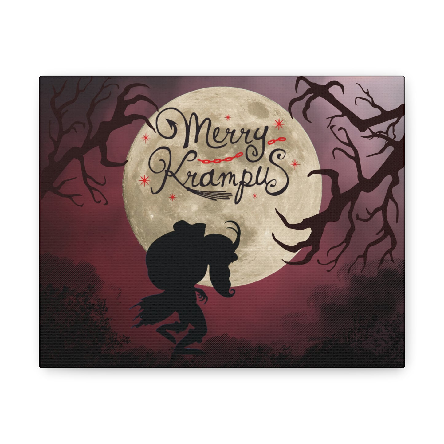 Merry Krampus Artwork Canvas Gallery Wrap Print Decor