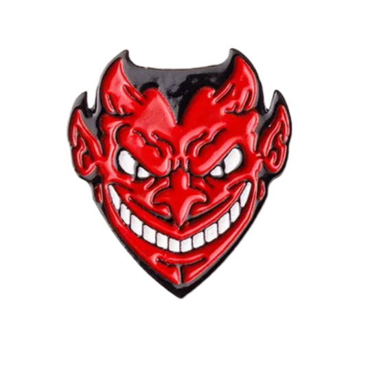 Red Devil Head Enamel Pin