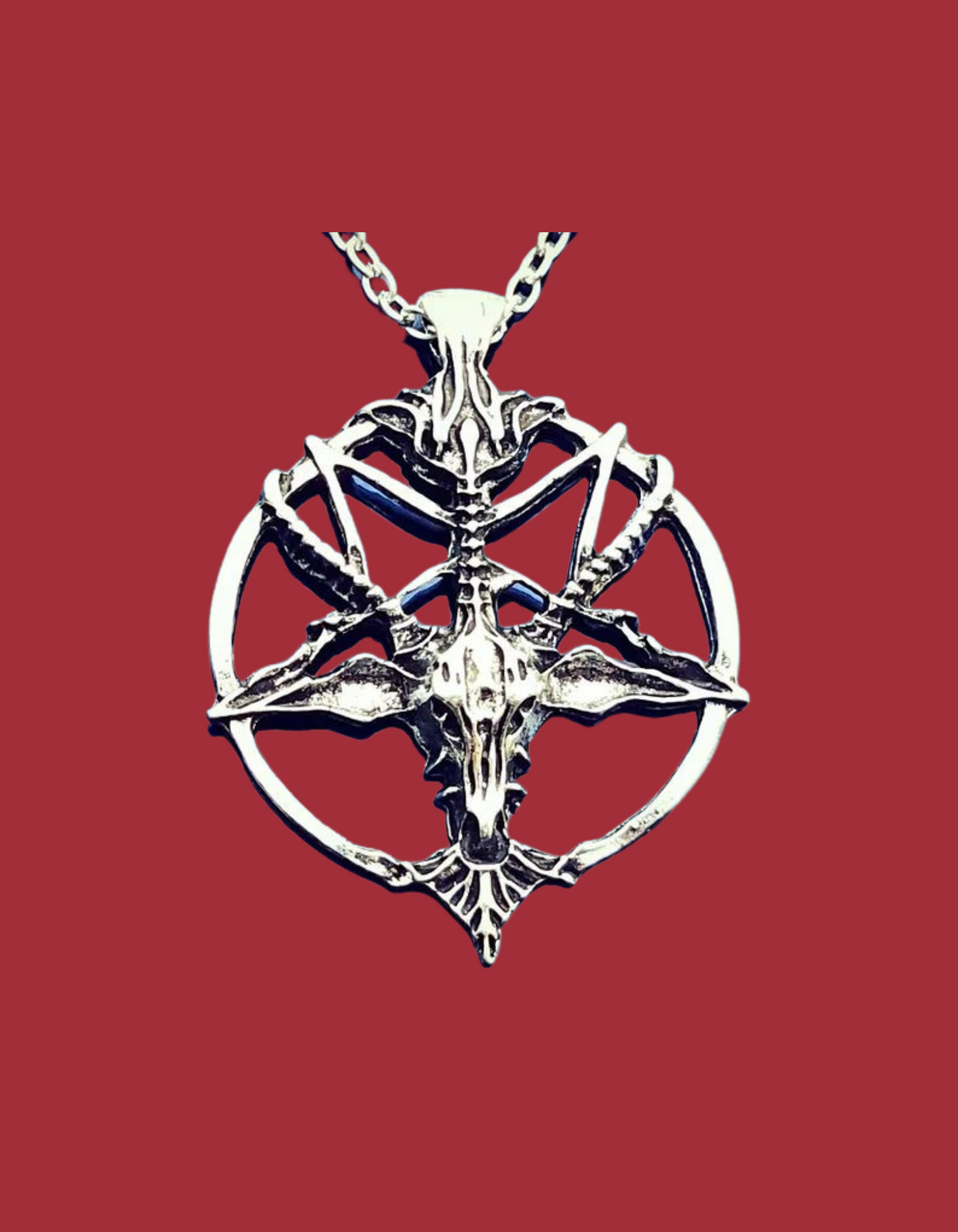 Baphomet Pewter Pendant Necklace