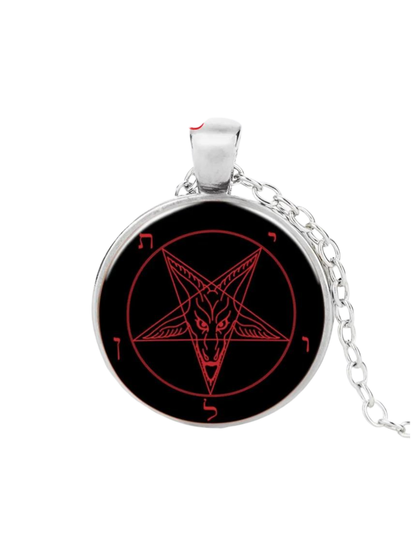 Baphomet Glass Cabochon Pendant Necklace