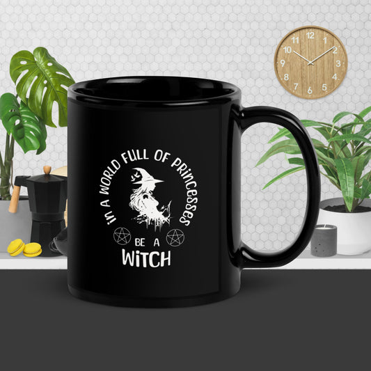 Be a Witch Black Glossy Mug