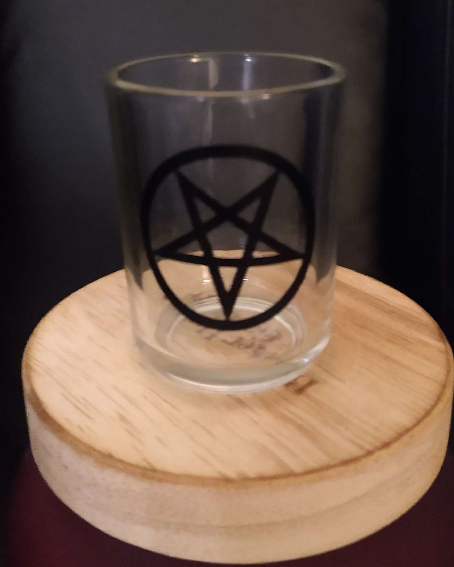 Black lnverted Pentagram Candle Holder Votive