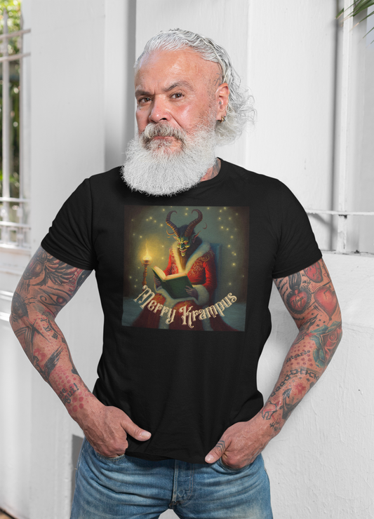 Merry Krampus reading a book T-Shirt